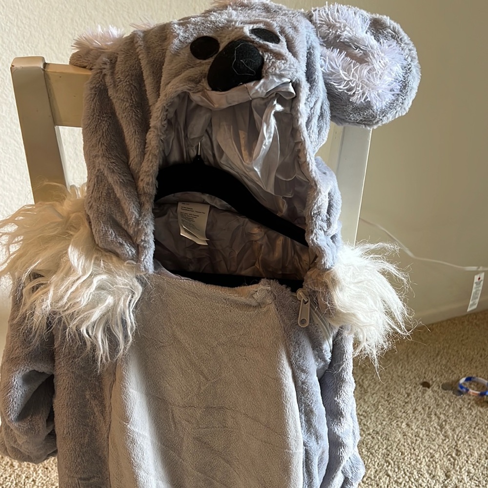 Baby’s Gray Hooded Koala Bear Costume unisex Jumpsuit Onesie